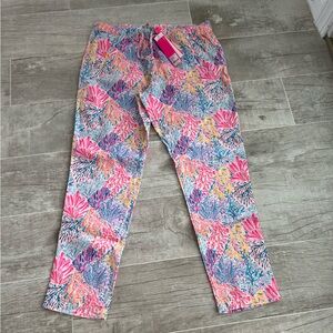 Lilly Pulitzer Taron Linen Pants. Size L. NWT. Color Splashdance